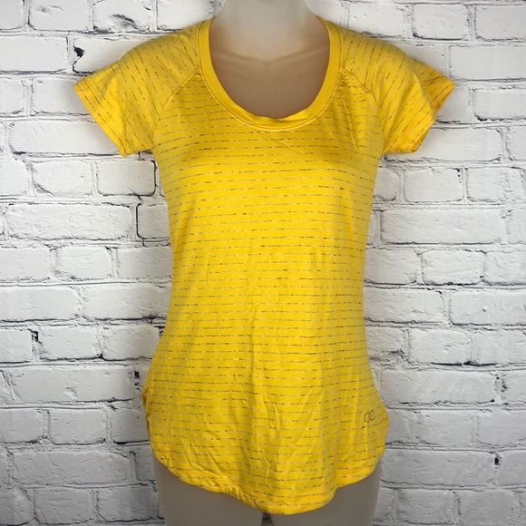 Calia by Carrie Underwood Yellow Striped Tee - Picture 1 of 8
